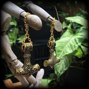 Thors Hammer earrings-Tunnel friendly earrings