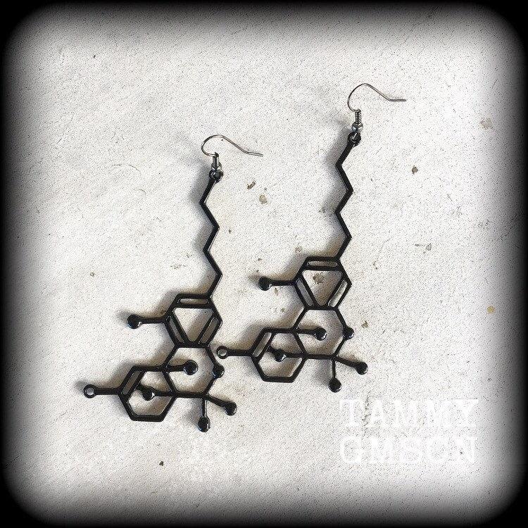 THC Molecule earrings