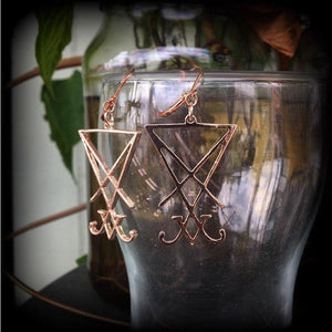 Sigil of Lucifer earrings-Occult jewelry