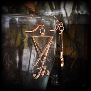 Sigil of Lucifer earrings-Occult jewelry