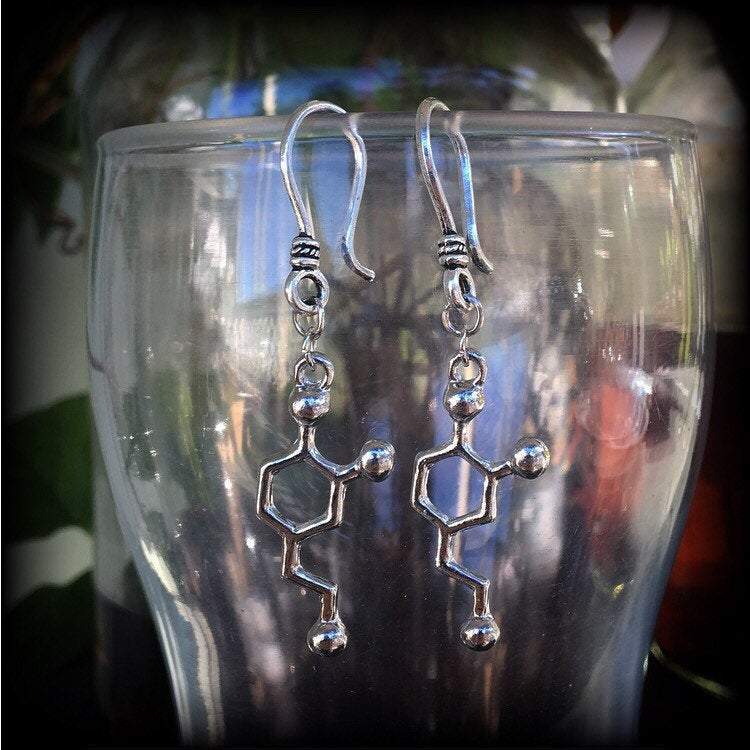 Dopamine molecule earrings-Ear hangers