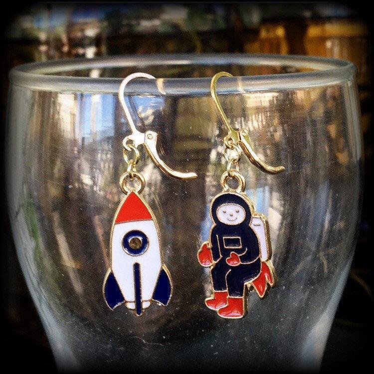 Astronaut earrings-Spaceman earrings