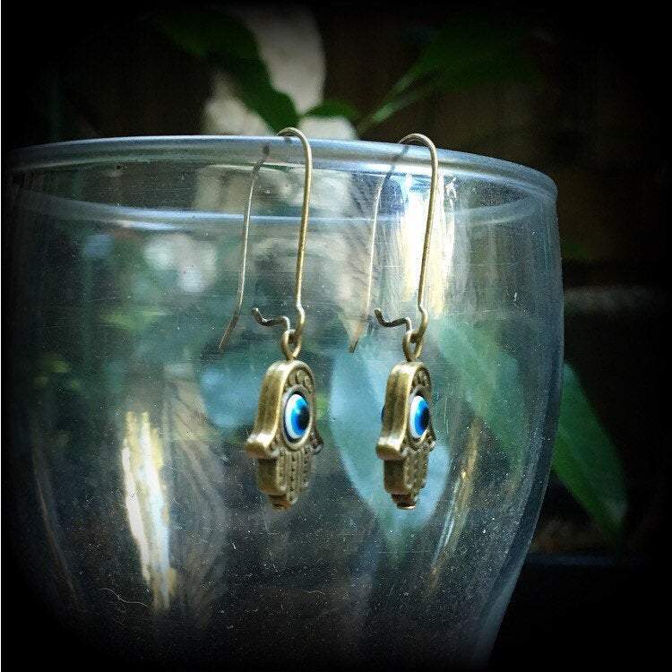 Hamsa hand earrings-Hand of Fatima earrings