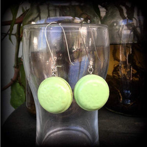 Pistacio macaron earrings-Biscuit earrings