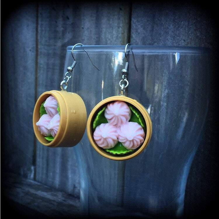 Pork Buns earrings-Dumpling earrings