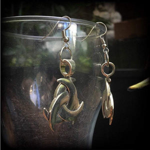 Triple horn of Odin earrings-Norse earrings