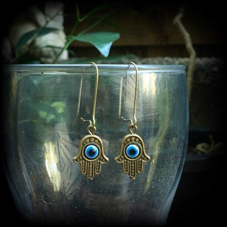 Hamsa hand earrings-Hand of Fatima earrings