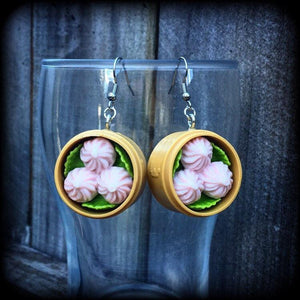 Pork Buns earrings-Dumpling earrings