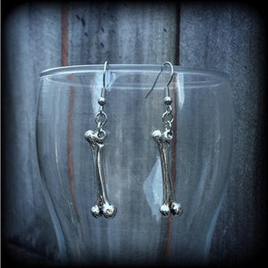 Leg bone earrings-Halloween earrings