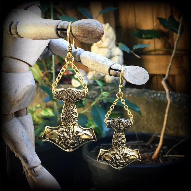 Thors Hammer earrings-Viking earrings