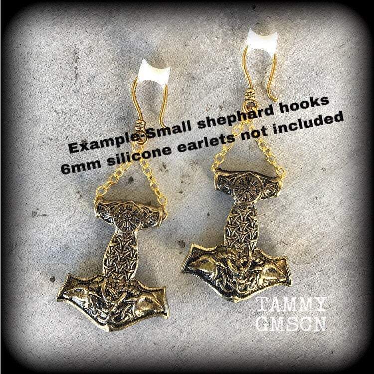 Thors Hammer earrings-Viking earrings