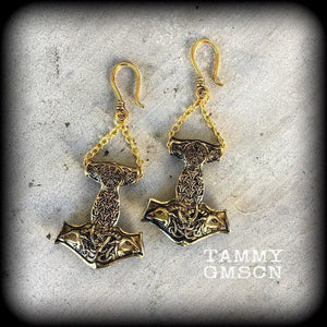 Thors Hammer earrings-Viking earrings