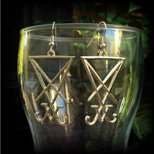 Sigil jewelry Sigil jewellery Sigil of Lucifer earrings Sigil of Lucifer jewellery Ritual jewelry Ritual tools Occult jewelry Occult tools Satanic jewelry Satanic accessories Luciferian Satanic Dark art Dark magick Black magick Demons Demonology 