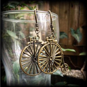 Bronze Penny Farthing earrings