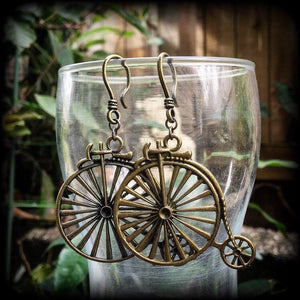 Bronze Penny Farthing earrings