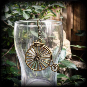 Bronze Penny Farthing earrings