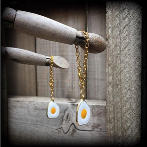 Egg earrings-Eggs tunnel dangles