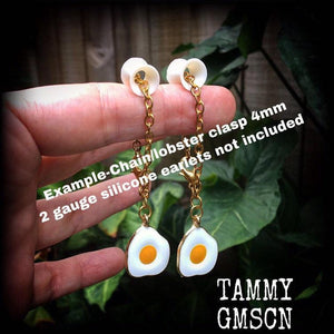 Egg earrings-Eggs tunnel dangles