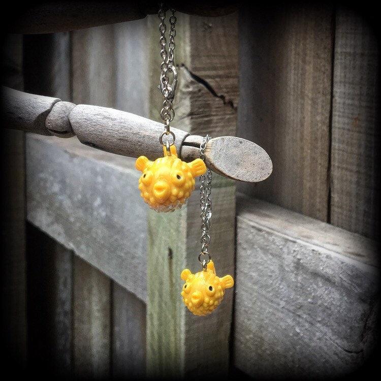 Fugu earrings-Puffer fish earrings