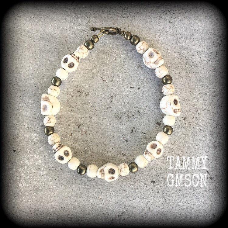 Voodoo bracelet-Stone skull bracelet