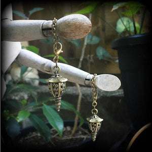 Bronze lantern earrings-Tunnel dangles