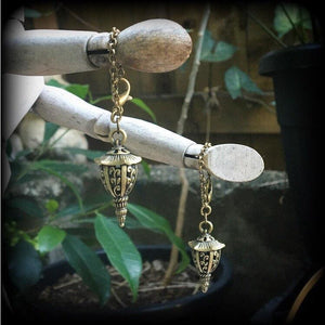 Bronze lantern earrings-Tunnel dangles