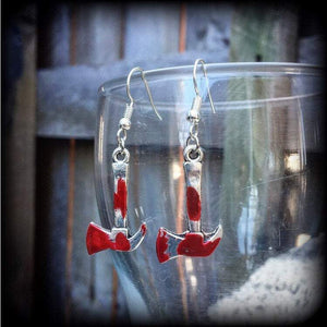 Pick axe earrings-Halloween earrings