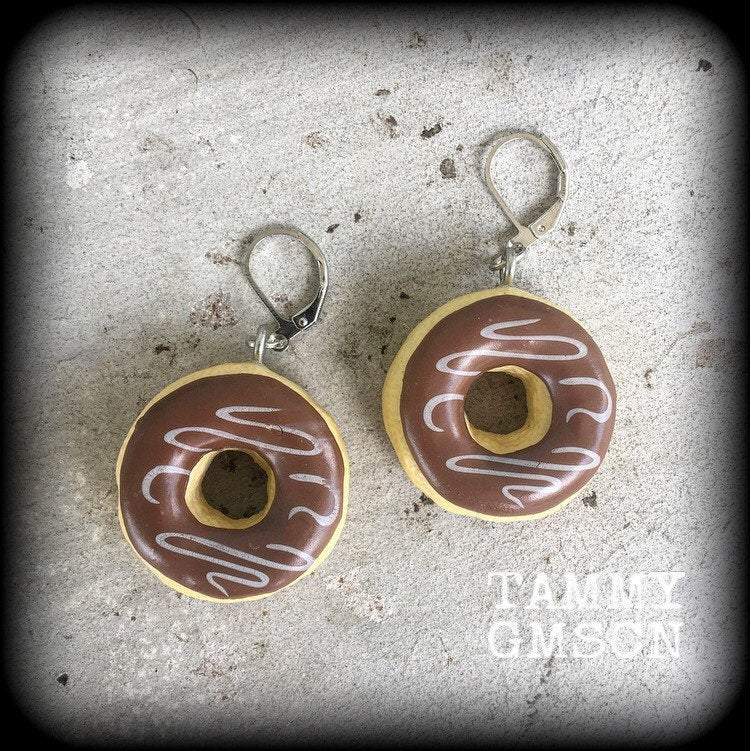 Iced donughnut earrings-Donut earrings