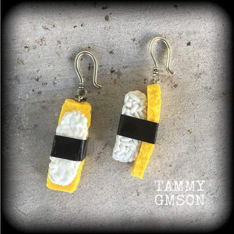 Sushi earrings-Tunnel friendly earrings