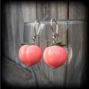 Peach earrings-Fruit earrings