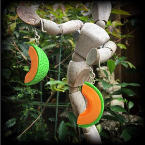 Rockmelon earrings-Retro fruit earrings