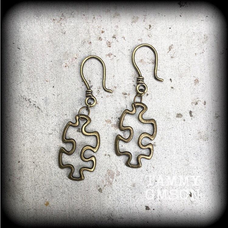 Jigsaw earrings-Tunnel friendly earrings