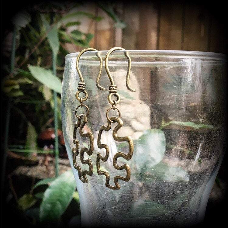 Jigsaw earrings-Tunnel friendly earrings