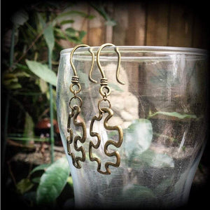 Jigsaw earrings-Tunnel friendly earrings