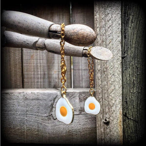 Egg earrings-Eggs tunnel dangles