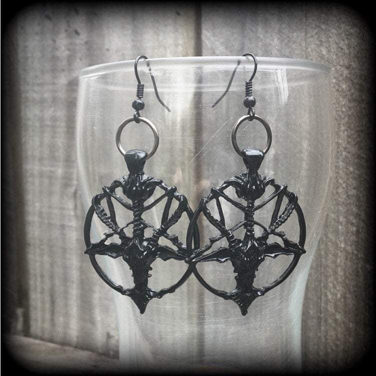 Baphomet earrings-Occult earrings