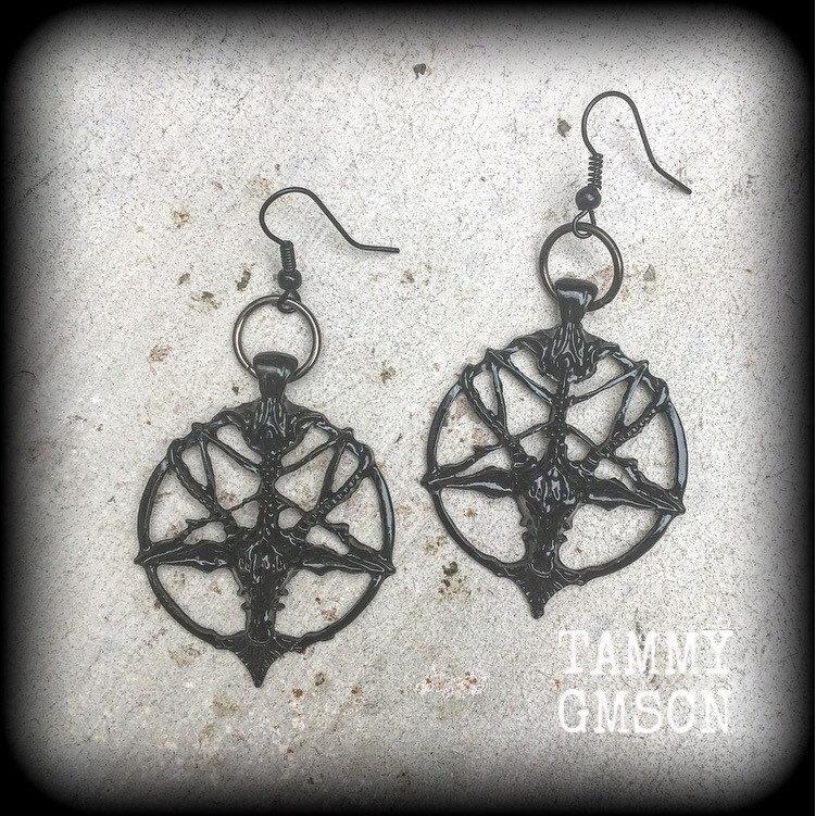 Baphomet earrings-Occult earrings