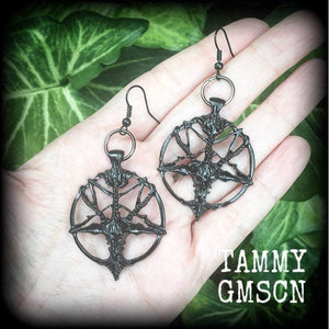 Baphomet earrings-Occult earrings