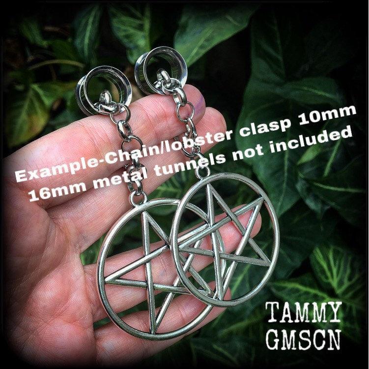 Pentagram earrings-Tunnel dangles