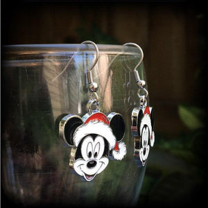 Mickey mouse earrings-Christmas earrings