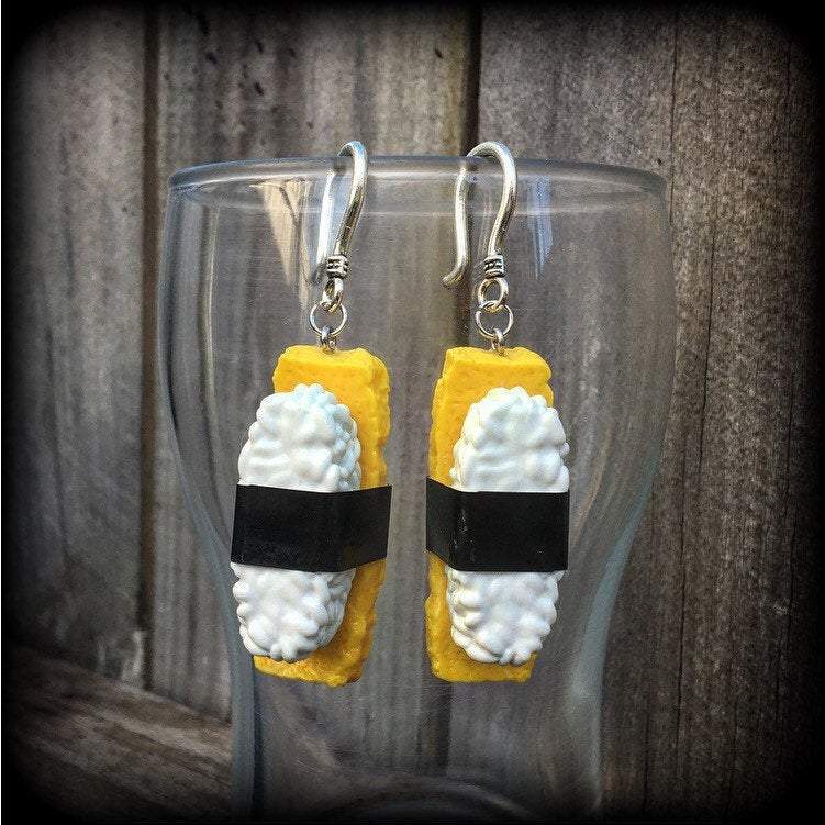 Sushi earrings-Tunnel friendly earrings