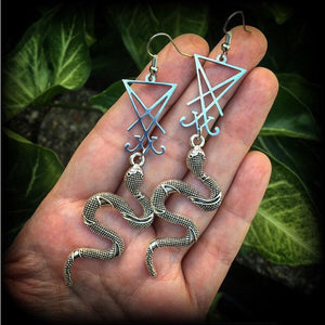 Lilith earrings-Sigil of Lucifer earrings