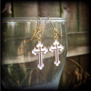 Cross earrings-Christian cross earrings