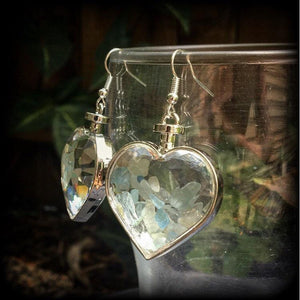 Heart earrings-Aquamarine earrings