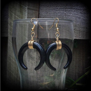 Artemis earrings-Black moon earrings