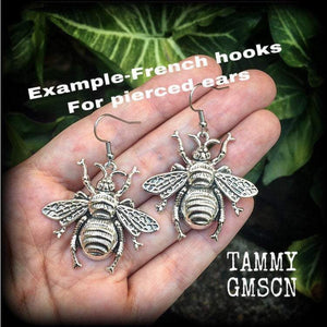 Bee earrings-Insect earrings