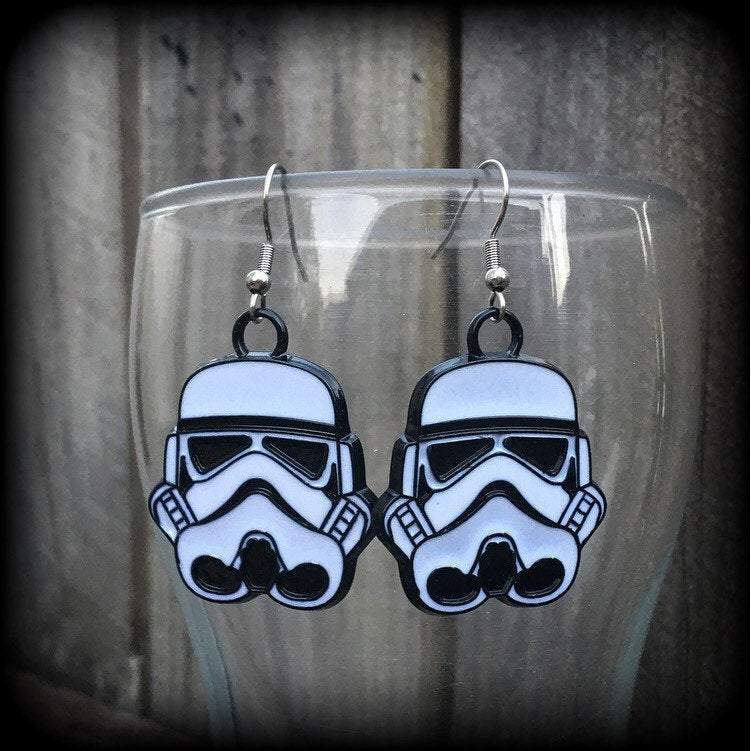 Storm trooper earrings Storm trooper earrings Star Wars earrings Christmas earrings Science fiction Science fantasy Movie earrings Pop culture Retro earrings