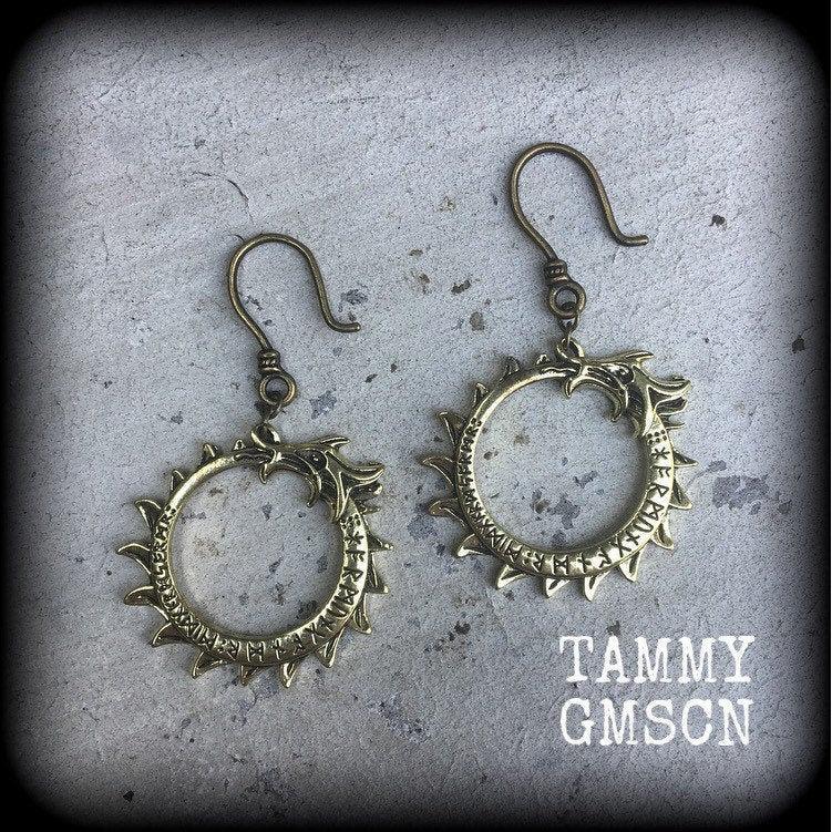 Ouroboros earrings-Dragon earrings