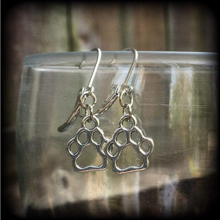 Paw earrings-Dog paw earrings