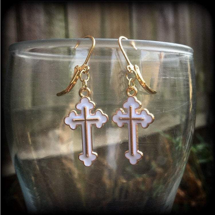 Cross earrings-Christian cross earrings